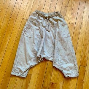Short drop crotch pants